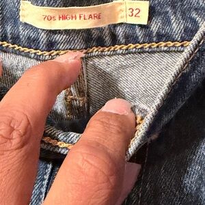 Levis 70s High Flare Denim Jeans - Classic Blue